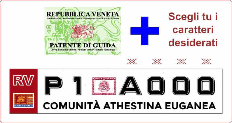 Patente Veneta + Targa Veneta Personalizzata